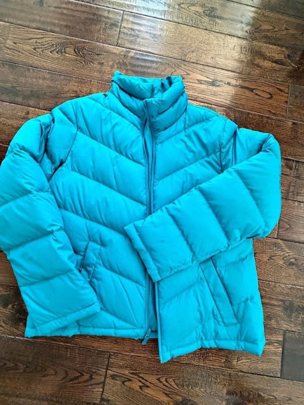 Lands' End Womens Puffer Jacket Blue Large 14/16